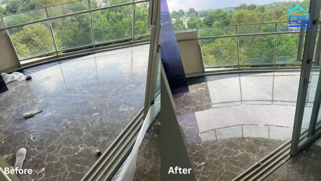 Professional marble polishing and restoration for floors and countertops in Singapore