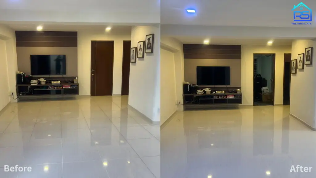 Professional homogeneous tile polishing service in Singapore.