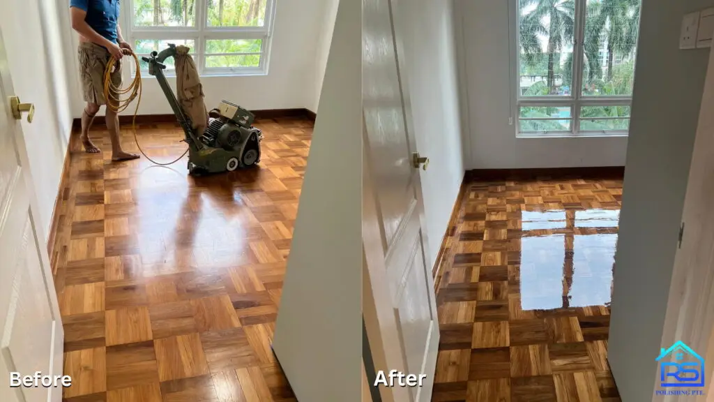 Wooden parquet polishing service in Singapore by R&S POLISHING – restoring elegance and shine to wooden floors