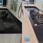 Professional marble countertop polishing for kitchen surface by R&S Polishing Singapore