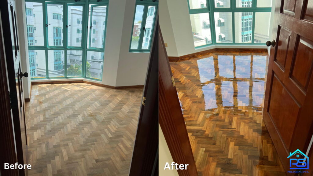 Wooden parquet polishing service in Singapore by R&S POLISHING – restoring elegance and shine to wooden floors